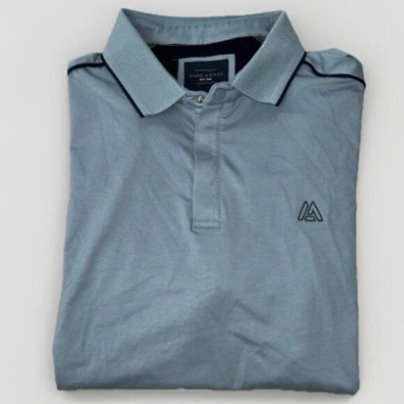 NEW Marc Asher Men’s Contrast Tipped Design Polo Shirt Blue Men's Size XL Golf - Picture 3 of 10